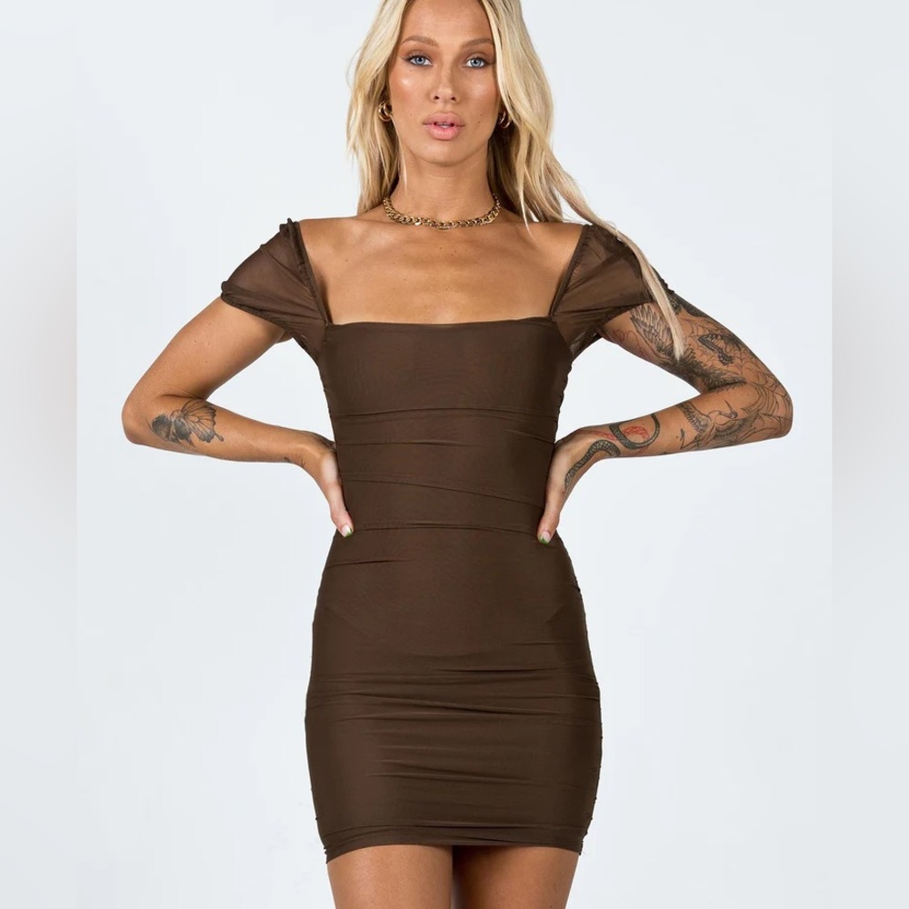 princess polly brown charvi mini dress size four